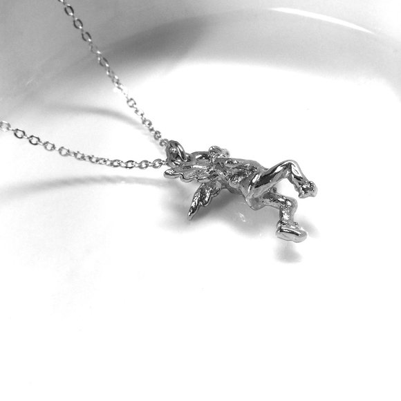 Miniature Flying Fairy Angel Charm Necklace - Picture 3 of 3